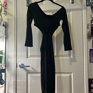 Nasty Gal Black Backless Maxi Dress, Size 12